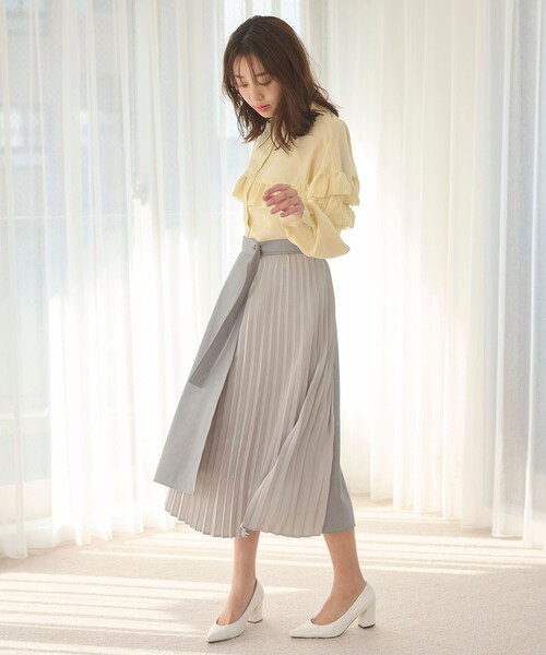 Feroux（フェルゥ）の「【洗える】プリーツコンビ スカート（スカート・レディース・ベージュ系/ライトグレー系・2/1）」の5枚目の写真