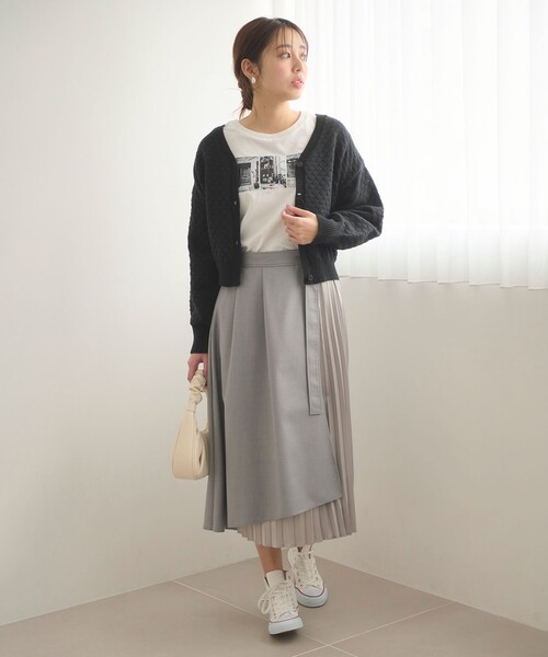 Feroux（フェルゥ）の「【洗える】プリーツコンビ スカート（スカート・レディース・ベージュ系/ライトグレー系・2/1）」の9枚目の写真