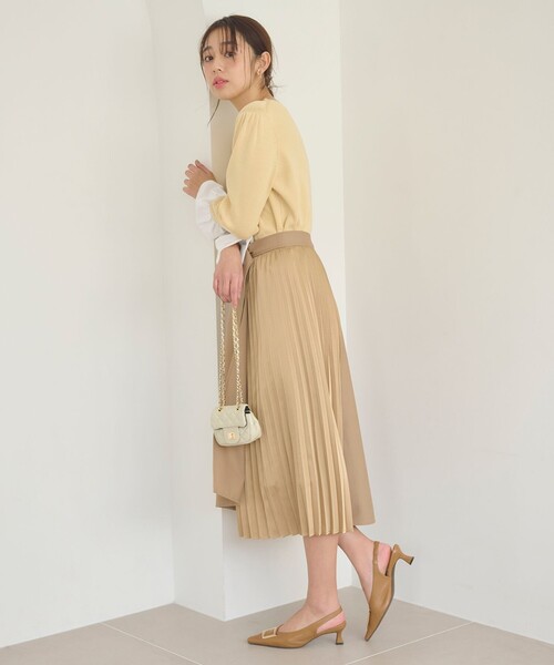 Feroux（フェルゥ）の「【洗える】プリーツコンビ スカート（スカート・レディース・ベージュ系/ライトグレー系・2/1）」の11枚目の写真