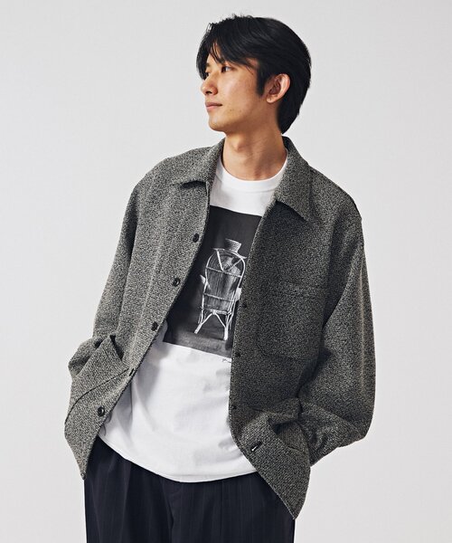 EDIFICE（エディフィス）の「ツイーディー シャツカバーオール（カバーオール・メンズ・ブラック/ブラック系その他/アイボリー・MEDIUM/LARGE）」の6枚目の写真