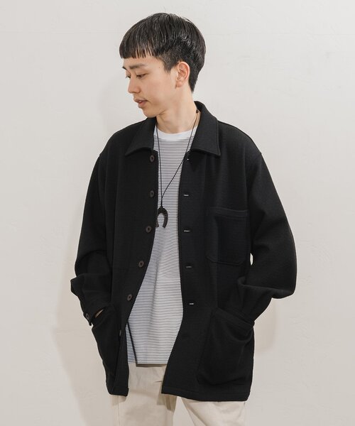 EDIFICE（エディフィス）の「ツイーディー シャツカバーオール（カバーオール・メンズ・ブラック/ブラック系その他/アイボリー・MEDIUM/LARGE）」の11枚目の写真