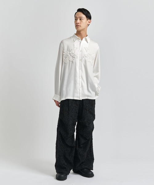TAAKK（ターク）の「【TAAKK/ターク】別注 EAGLE EMBROIDERY L/S SHIRTS/別注 イーグルエンブロイダリーロングスリーブシャツ（シャツ/ブラウス・メンズ・ブラック/ホワイト・1/3/2）」の9枚目の写真