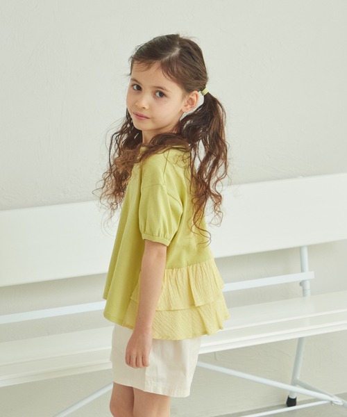 pairmanon（ペアマノン）の「3タイプから選べる ガーリーデザイントップス（Tシャツ/カットソー・キッズ・ブラック/ホワイト/ライトブルー/パープル/ピンク/ピンク系その他/ライトイエロー/イエロー系その他/グリーン系その他/ライトピンク・90/100/110/120/80/130/140/150）」の6枚目の写真