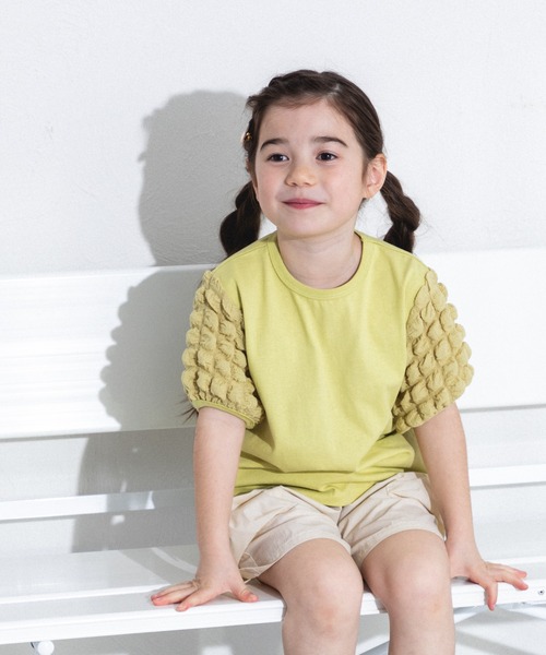 pairmanon（ペアマノン）の「3タイプから選べる ガーリーデザイントップス（Tシャツ/カットソー・キッズ・ブラック/ホワイト/ライトブルー/パープル/ピンク/ピンク系その他/ライトイエロー/イエロー系その他/グリーン系その他/ライトピンク・90/100/110/120/80/130/140/150）」の7枚目の写真