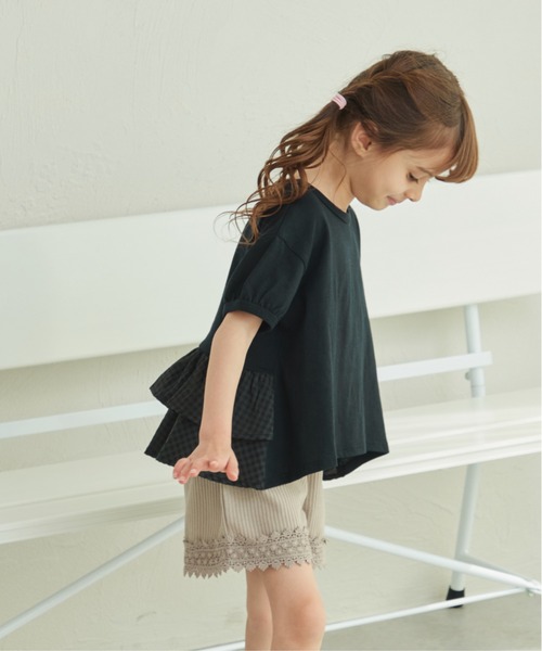 pairmanon（ペアマノン）の「3タイプから選べる ガーリーデザイントップス（Tシャツ/カットソー・キッズ・ブラック/ホワイト/ライトブルー/パープル/ピンク/ピンク系その他/ライトイエロー/イエロー系その他/グリーン系その他/ライトピンク・90/100/110/120/80/130/140/150）」の17枚目の写真