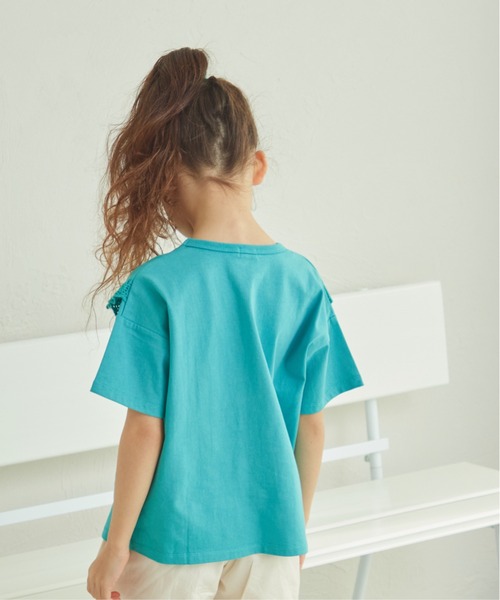 pairmanon（ペアマノン）の「3タイプから選べる ガーリーデザイントップス（Tシャツ/カットソー・キッズ・ブラック/ホワイト/ライトブルー/パープル/ピンク/ピンク系その他/ライトイエロー/イエロー系その他/グリーン系その他/ライトピンク・90/100/110/120/80/130/140/150）」の20枚目の写真