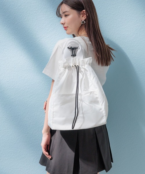 RAGEBLUE（レイジブルー）の「ドローストリング/ナイロンナップサック（ショルダーバッグ・レディース・ブラック/ホワイト・FREE）」の18枚目の写真