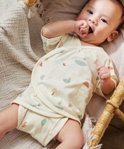 10mois（ディモワ）の「【10mois ディモワ】PATTO SATTO HADAGI 2枚セット 50-60・60-70cm（肌着・キッズ・ブラウン/イエロー・50-60㎝/60-70㎝）」の4枚目の写真