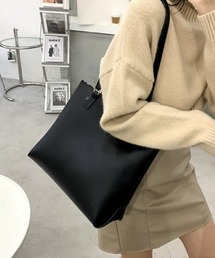 フェイクレザーシンプルA4トートバッグ