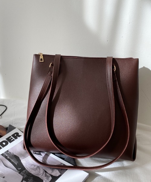 Per sist ence（パーシエンス）の「フェイクレザーシンプルA4トートバッグ（トートバッグ・レディース・ブラック/ダークブラウン/キャメル/ベージュ・FREE）」の14枚目の写真