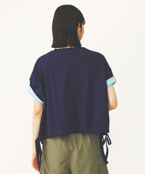 MILKFED.(ミルクフェド)の「COLORED SLEEVE EDGE S/S TOP(Tシャツ/カットソー・レディース・ブラック/ネイビー/オフホワイト・ONE SIZE)」の19枚目の写真