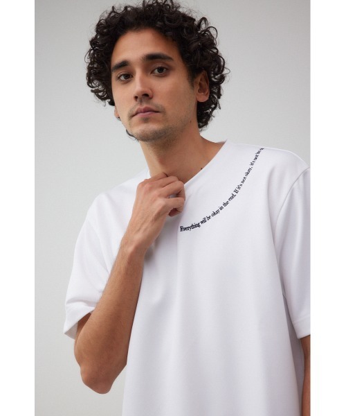 AZUL by moussy（アズールバイマウジー）の「ポンチ刺繍ベーシックＴシャツ（Tシャツ/カットソー・メンズ・ホワイト/ブラック・LARGE/MEDIUM）」の3枚目の写真