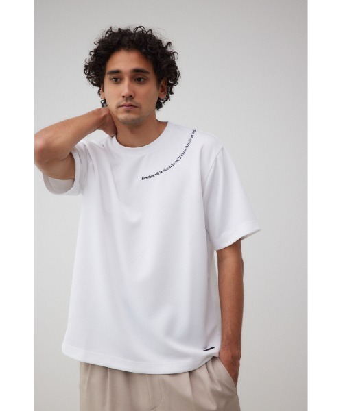 AZUL by moussy（アズールバイマウジー）の「ポンチ刺繍ベーシックＴシャツ（Tシャツ/カットソー・メンズ・ホワイト/ブラック・LARGE/MEDIUM）」の4枚目の写真