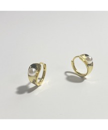 【Laugh】SV925 Pearl hoop pierce (MA)