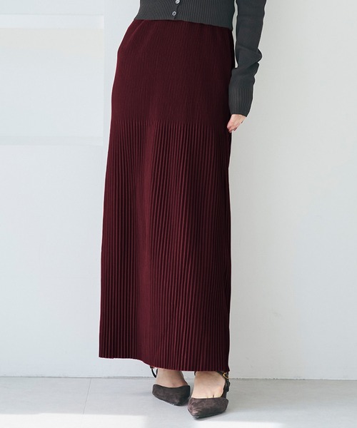 coca（coca）（コカ）の「ランダムリブIラインロングスカート（スカート・レディース・アイボリー/ブラック/ホワイト/レッド/チャコール/ブラウン/ネイビー/ワイン/ライトベージュ/ライトブルー/ピンク・ONE SIZE/L/S/M）」の11枚目の写真