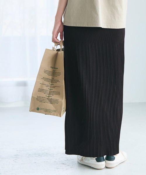 coca（coca）（コカ）の「ランダムリブIラインロングスカート（スカート・レディース・アイボリー/ブラック/ホワイト/レッド/チャコール/ブラウン/ネイビー/ワイン/ライトベージュ/ライトブルー/ピンク・ONE SIZE/L/S/M）」の19枚目の写真