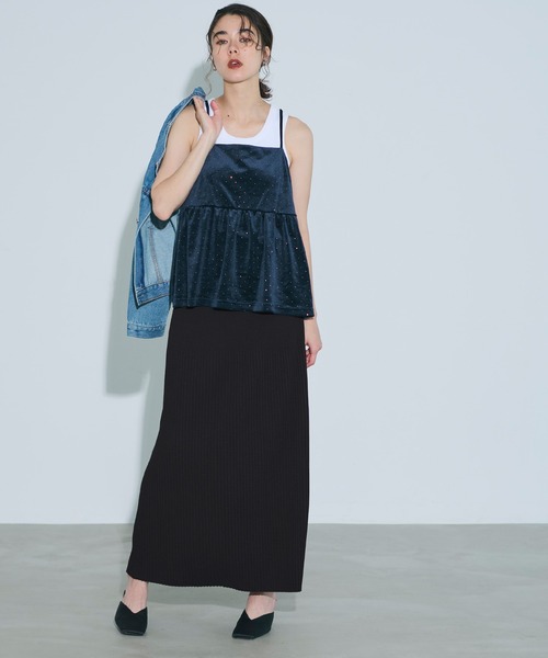 coca（coca）（コカ）の「ランダムリブIラインロングスカート（スカート・レディース・アイボリー/ブラック/ホワイト/レッド/チャコール/ブラウン/ネイビー/ワイン/ライトベージュ/ライトブルー/ピンク・ONE SIZE/L/S/M）」の20枚目の写真