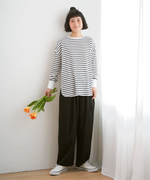 LBC(エルビーシー)の「ワッフルゆるプルオーバー(Tシャツ/カットソー・レディース・オフホワイト/チャコールグレー/その他7・M)」の9枚目の写真