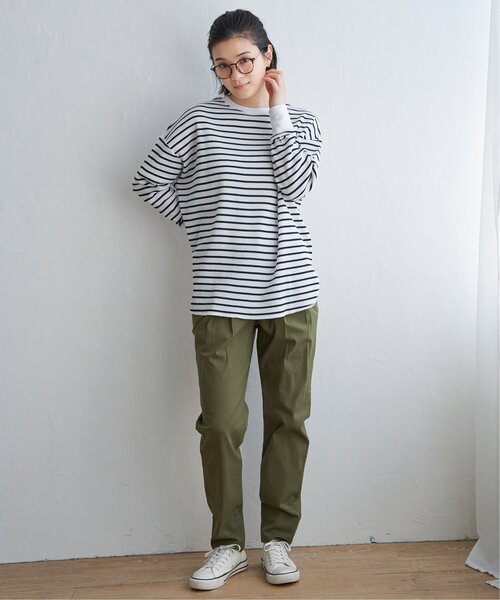 LBC(エルビーシー)の「ワッフルゆるプルオーバー(Tシャツ/カットソー・レディース・オフホワイト/チャコールグレー/その他7・M)」の12枚目の写真