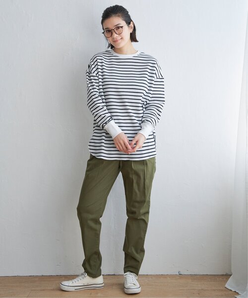 LBC(エルビーシー)の「ワッフルゆるプルオーバー(Tシャツ/カットソー・レディース・オフホワイト/チャコールグレー/その他7・M)」の13枚目の写真