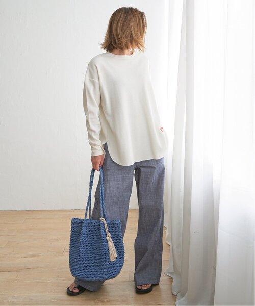 LBC(エルビーシー)の「ワッフルゆるプルオーバー(Tシャツ/カットソー・レディース・オフホワイト/チャコールグレー/その他7・M)」の18枚目の写真