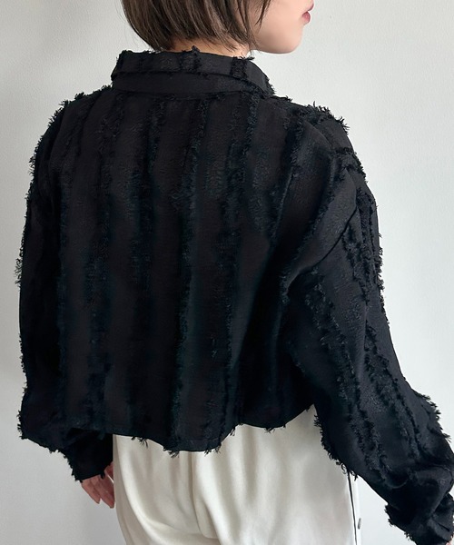 apres jour mignon(アプレジュールミニョン)の「ジャガードネクタイセットクロップドシャツ【ZOZOTOWN限定アイテム】(シャツ/ブラウス・レディース・アイボリー/ライトパープル/ブラック・フリー/X-LARGE)」の16枚目の写真