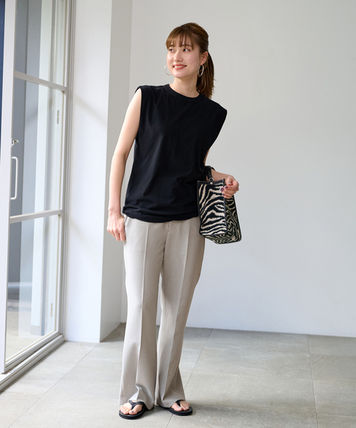 FRAMeWORK（フレームワーク）の「≪追加≫セミフレアパンツ3（スラックス・レディース・ブラック/ライトグレー・36/38/34/40）」の21枚目の写真