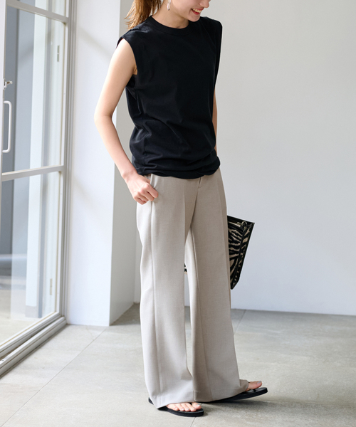 FRAMeWORK（フレームワーク）の「≪追加≫セミフレアパンツ3（スラックス・レディース・ブラック/ライトグレー・36/38/34/40）」の22枚目の写真