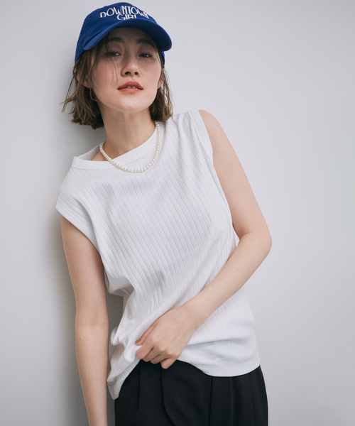 OUTDOOR PRODUCTS Usual Things(アウトドアプロダクツユージュアルシングス)の「ハリヌキフライス ノースリプルオーバー(Tシャツ/カットソー・レディース・ブラック/ホワイト/ブラウン・FREE)」の2枚目の写真