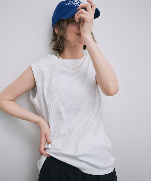 OUTDOOR PRODUCTS Usual Things(アウトドアプロダクツユージュアルシングス)の「ハリヌキフライス ノースリプルオーバー(Tシャツ/カットソー・レディース・ブラック/ホワイト/ブラウン・FREE)」の10枚目の写真