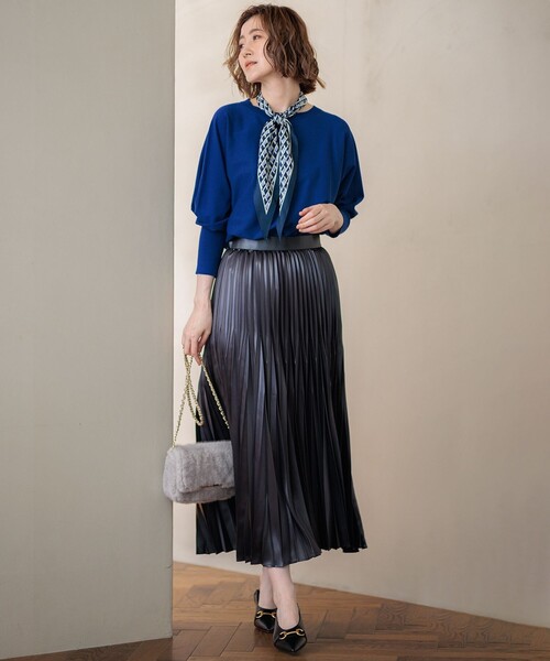 23区(ニジュウサンク)の「Ratti コラージュプリント スカーフ(バンダナ/スカーフ・レディース・ダークブラウン系5/ブルー系5・F)」の7枚目の写真