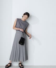 NATURAL BEAUTY BASIC | ◇プリーツラメニットスカート(スカート)