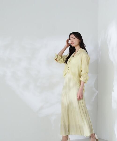 NATURAL BEAUTY BASIC(ナチュラルビューティーベーシック)の「◇プリーツラメニットスカート(スカート・レディース・グレー/ブラウン/イエロー・MEDIUM)」の3枚目の写真