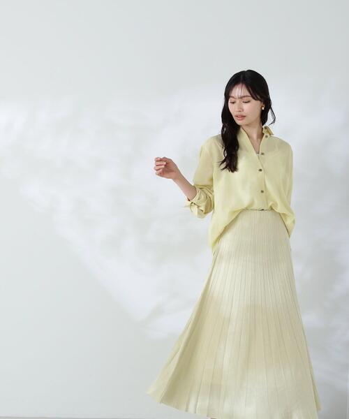 NATURAL BEAUTY BASIC(ナチュラルビューティーベーシック)の「◇プリーツラメニットスカート(スカート・レディース・グレー/ブラウン/イエロー・MEDIUM)」の9枚目の写真