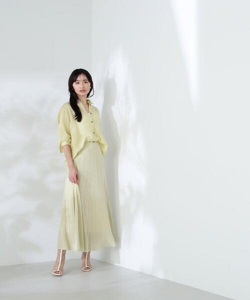 NATURAL BEAUTY BASIC(ナチュラルビューティーベーシック)の「◇プリーツラメニットスカート(スカート・レディース・グレー/ブラウン/イエロー・MEDIUM)」の8枚目の写真