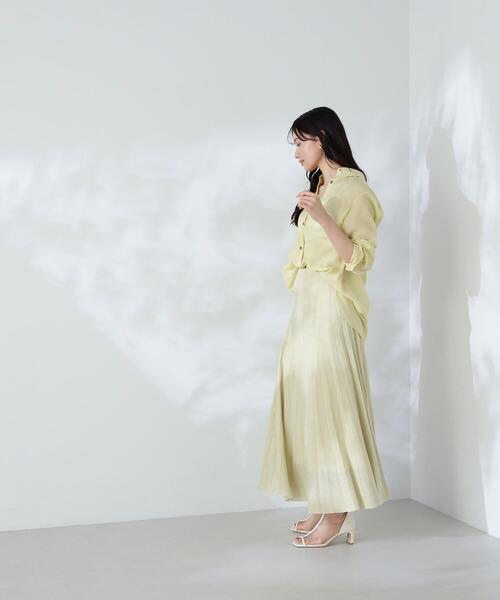 NATURAL BEAUTY BASIC(ナチュラルビューティーベーシック)の「◇プリーツラメニットスカート(スカート・レディース・グレー/ブラウン/イエロー・MEDIUM)」の7枚目の写真