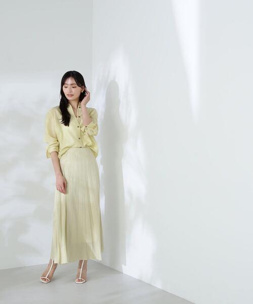 NATURAL BEAUTY BASIC(ナチュラルビューティーベーシック)の「◇プリーツラメニットスカート(スカート・レディース・グレー/ブラウン/イエロー・MEDIUM)」の6枚目の写真