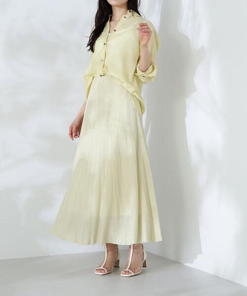NATURAL BEAUTY BASIC(ナチュラルビューティーベーシック)の「◇プリーツラメニットスカート(スカート・レディース・グレー/ブラウン/イエロー・MEDIUM)」の5枚目の写真