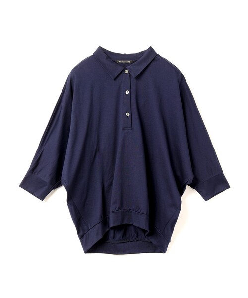 mizuiro ind メッシュドットクルーネックプルオーバー