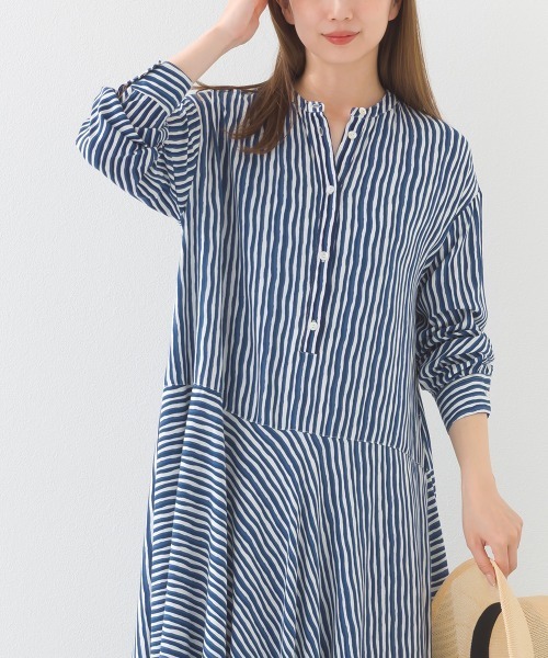 ánuans オパールレイヤードフレアワンピース　ブルー　サックス アニュアンス anuans オパールレイヤードフレアワンピース