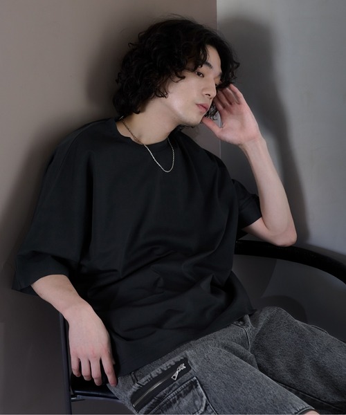 HARE(ハレ)の「ポンチドルマンカットソー(HARE)(Tシャツ/カットソー・メンズ・パープル/ホワイト/グレー/ブルー/ブラック・MEDIUM/SMALL)」の3枚目の写真