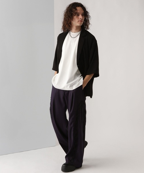 HARE(ハレ)の「ポンチドルマンカットソー(HARE)(Tシャツ/カットソー・メンズ・パープル/ホワイト/グレー/ブルー/ブラック・MEDIUM/SMALL)」の6枚目の写真