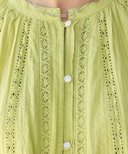 Bou Jeloud（ブージュルード）の「シアサッカーレース切替ワンピース（ワンピース・レディース・ブラック/グレイッシュベージュ/ライム・38）」の17枚目の写真