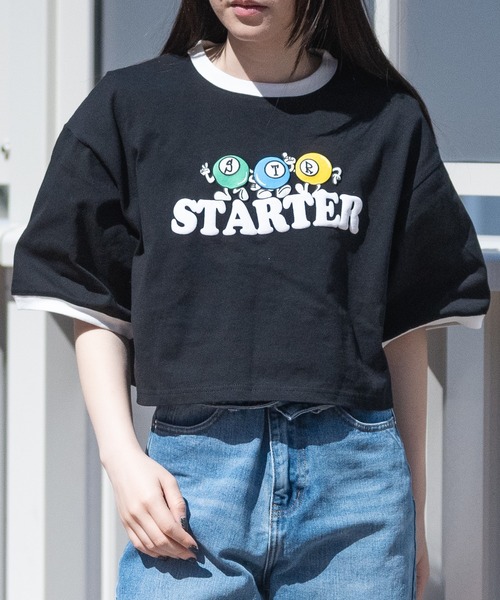 JOHN'S CLOSET(ジョンズクローゼット)の「【t】〔STARTER BLACK LABEL〕ショート丈 ラグラン/リンガー 半袖 プリントTシャツ(Tシャツ/カットソー・レディース・ブラック系1/ホワイト系4/ホワイト系1/アイボリー/ホワイト系2/チャコールグレー/ホワイト系3/クリーム・LARGE/MEDIUM)」の7枚目の写真