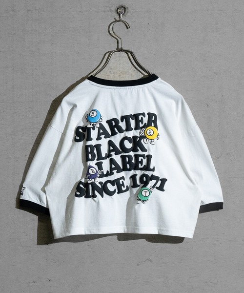 JOHN'S CLOSET(ジョンズクローゼット)の「【t】〔STARTER BLACK LABEL〕ショート丈 ラグラン/リンガー 半袖 プリントTシャツ(Tシャツ/カットソー・レディース・ブラック系1/ホワイト系4/ホワイト系1/アイボリー/ホワイト系2/チャコールグレー/ホワイト系3/クリーム・LARGE/MEDIUM)」の12枚目の写真