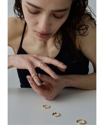 【金属アレルギー対応】Bloom Color 3set Thin Ring/カラーストーンティンリングセット