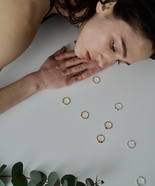 loni(ロニ)の「【金属アレルギー対応】Bloom Color 3set Thin Ring/カラーストーンティンリングセット(リング・レディース・パープル/シルバー系その他/ゴールド系その他/その他・#9/#11)」の5枚目の写真