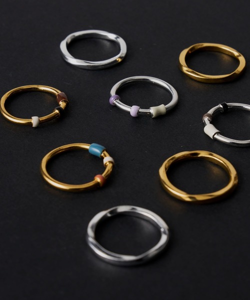 loni(ロニ)の「【金属アレルギー対応】Bloom Color 3set Thin Ring/カラーストーンティンリングセット(リング・レディース・パープル/シルバー系その他/ゴールド系その他/その他・#9/#11)」の6枚目の写真