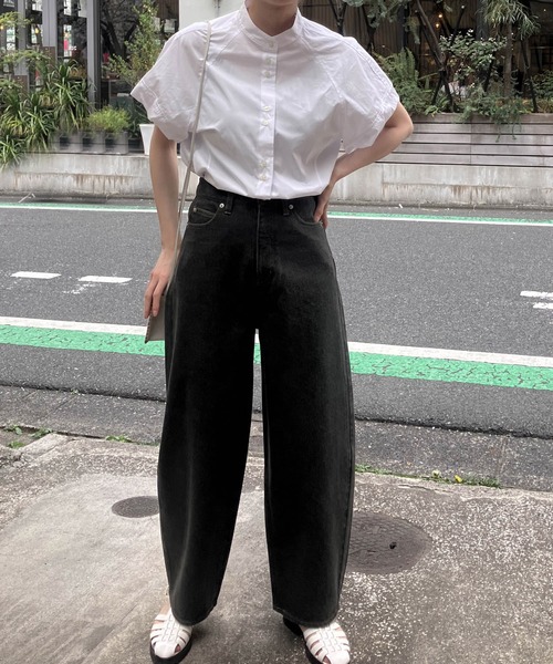 【セール】コクーンシルエットデニムパンツ -洗濯機洗い可-（デニムパンツ）｜Audrey and John Wad（オードリーアンドジョンワッド）