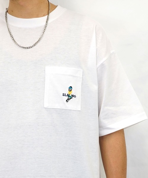 BAYBLO(ベイブロ)の「(GV)ユニセックス bearded man 刺繍Tシャツ(Tシャツ/カットソー・メンズ・ブルー/ホワイト系その他2/ブラック/ホワイト/モカ/スミクロ・M/L/LL)」の2枚目の写真